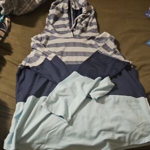 Striped Blue and White Hoodie